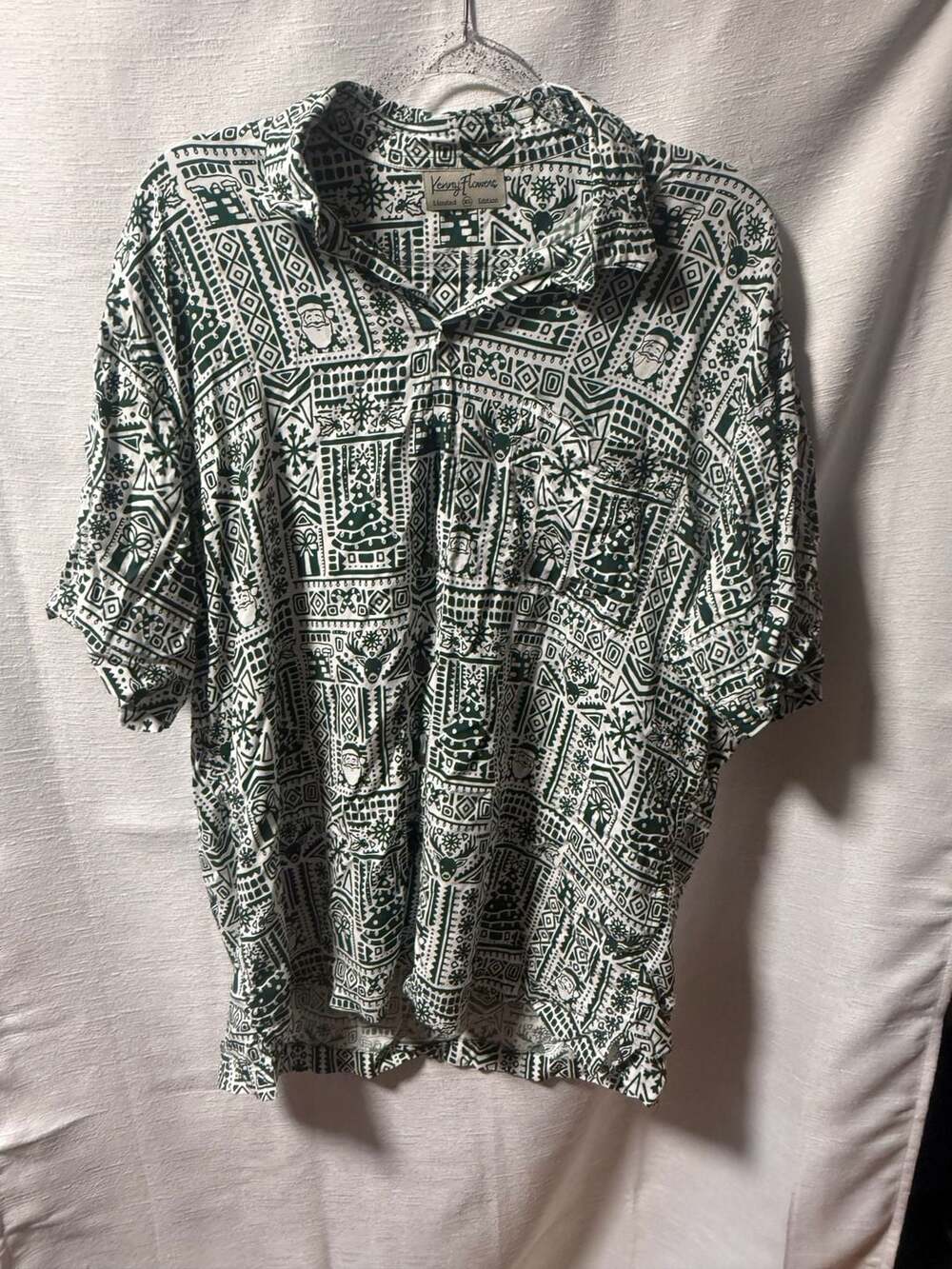 Kenny Flowers Limited Edition Christmas Holiday Pattern Short Sleeve Shirt